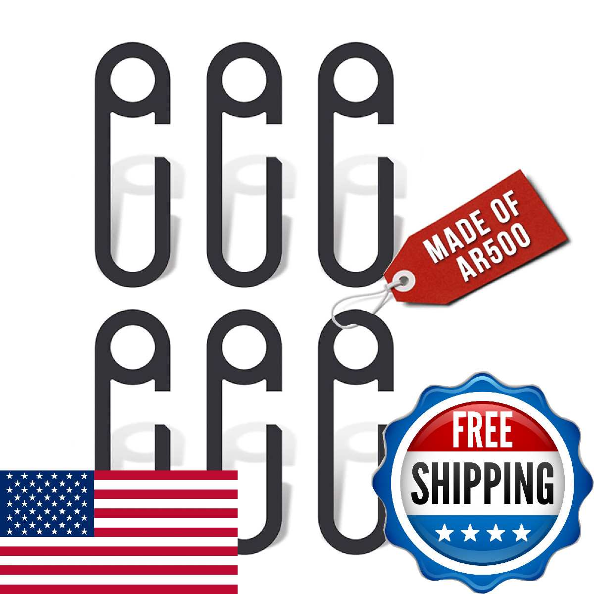 Atflbox 6 x AR500 Steel Target Hooks AR500 Steel Hanger Kit for 1 Inch EMT Condu