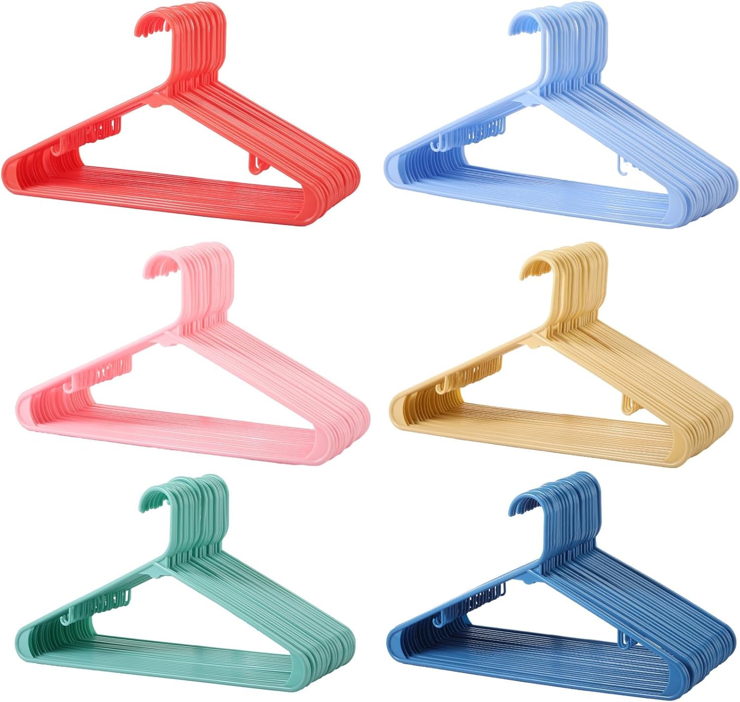 120 Pcs Plastic Clothes Hangers Bulk Heavy Duty Hangers W/ Hooks Durable Space
