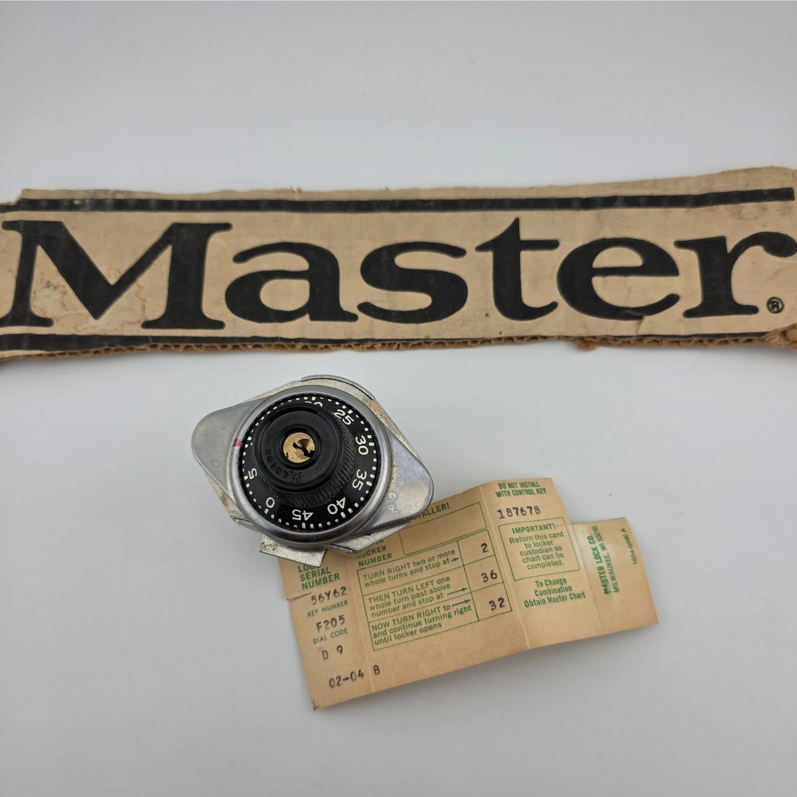Master Lock 1654 Built In Combination Locker Lock With Combo Pre Owned