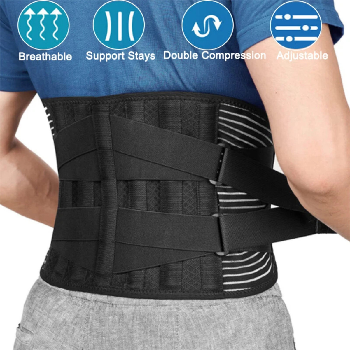 Back Support Belt for Lower Back Pain Relief Lumbar Support Brace for Men Women