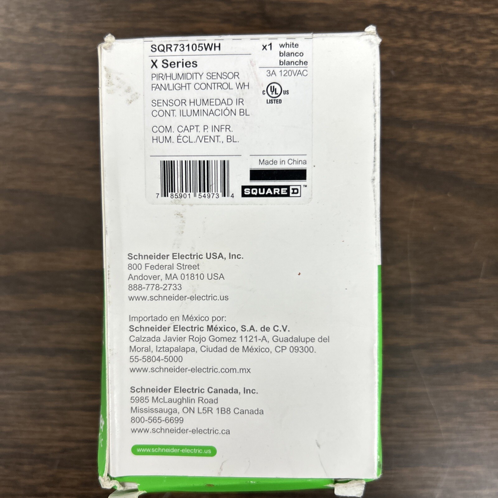 SQUARE D X SERIES SQR73105WH SENSOR WHITE