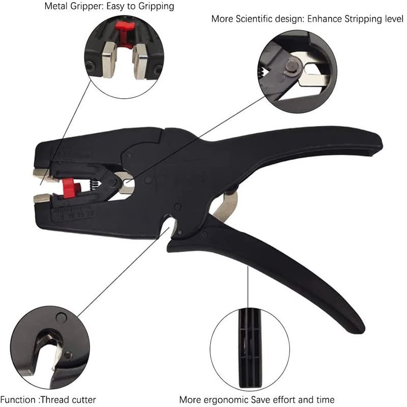 Automatic Wire Stripper/Wire Cutter, 2 in 1 Stripper Tool for 32-7 Black