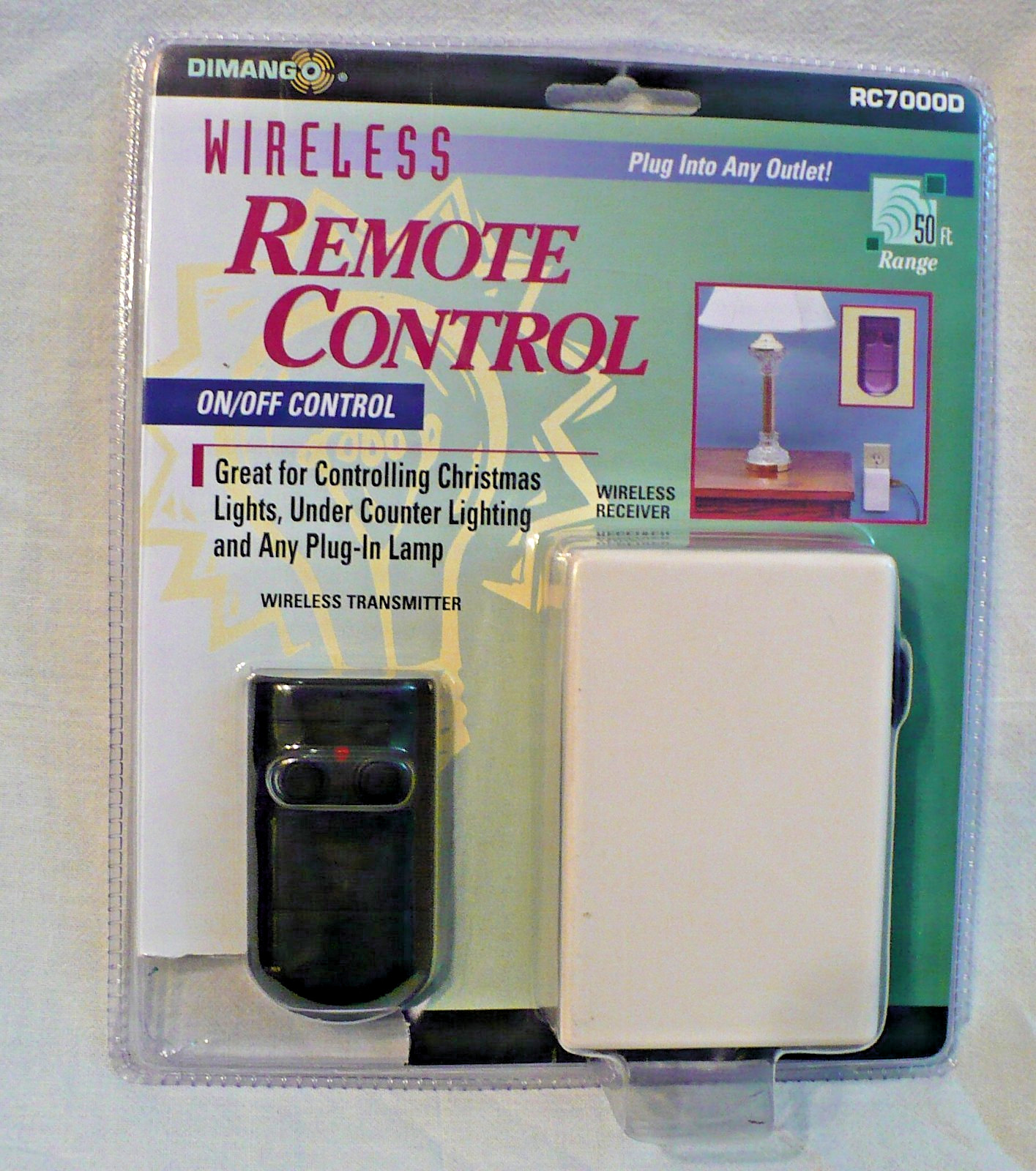 Dimango Wireless Remote ON OFF Control 50' Range RC7000D - Lamp Lights