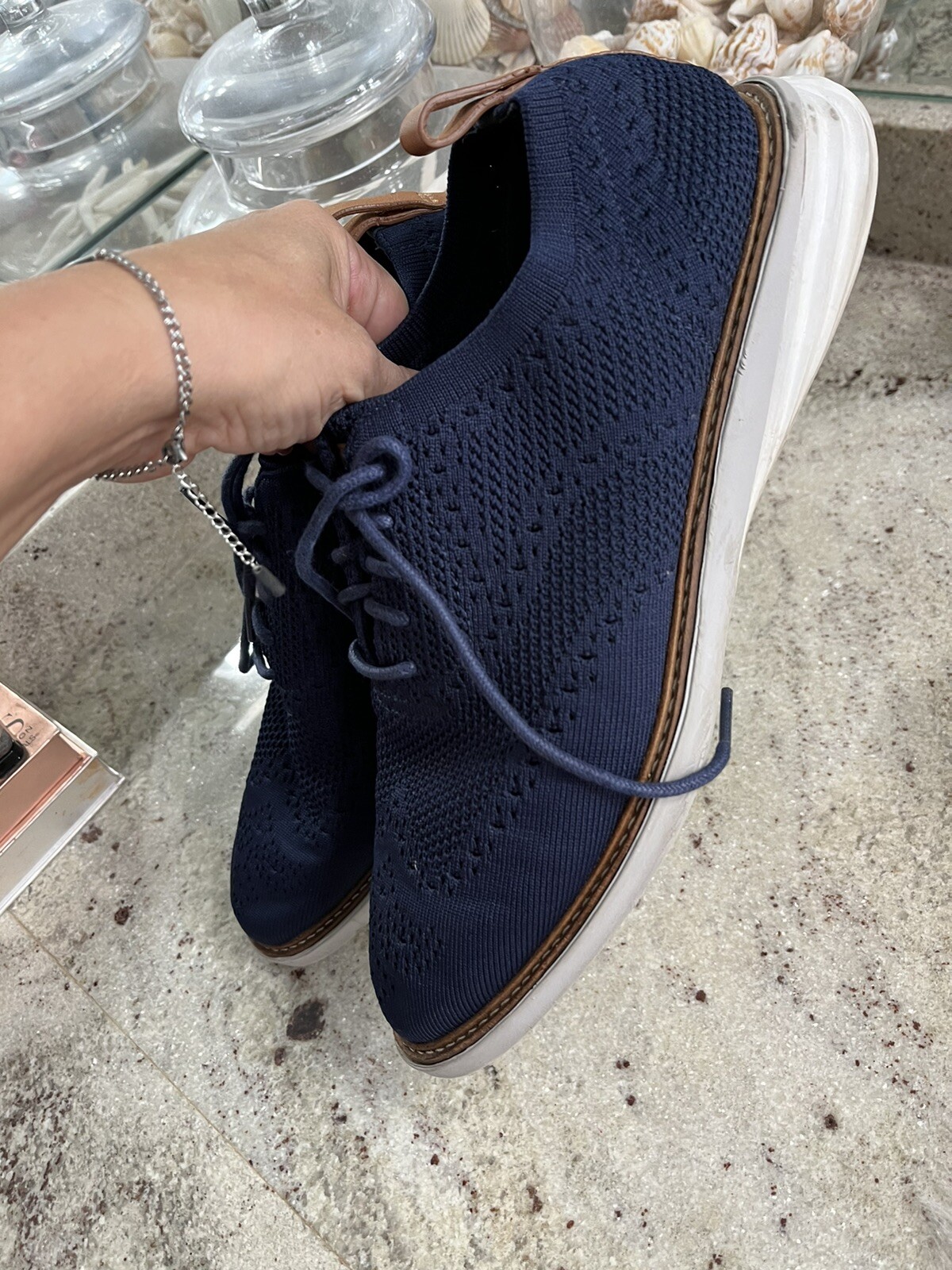 Cole Haan Men's Zerogrand Stitchlite Wingtip Oxford Shoes Blue 9 M