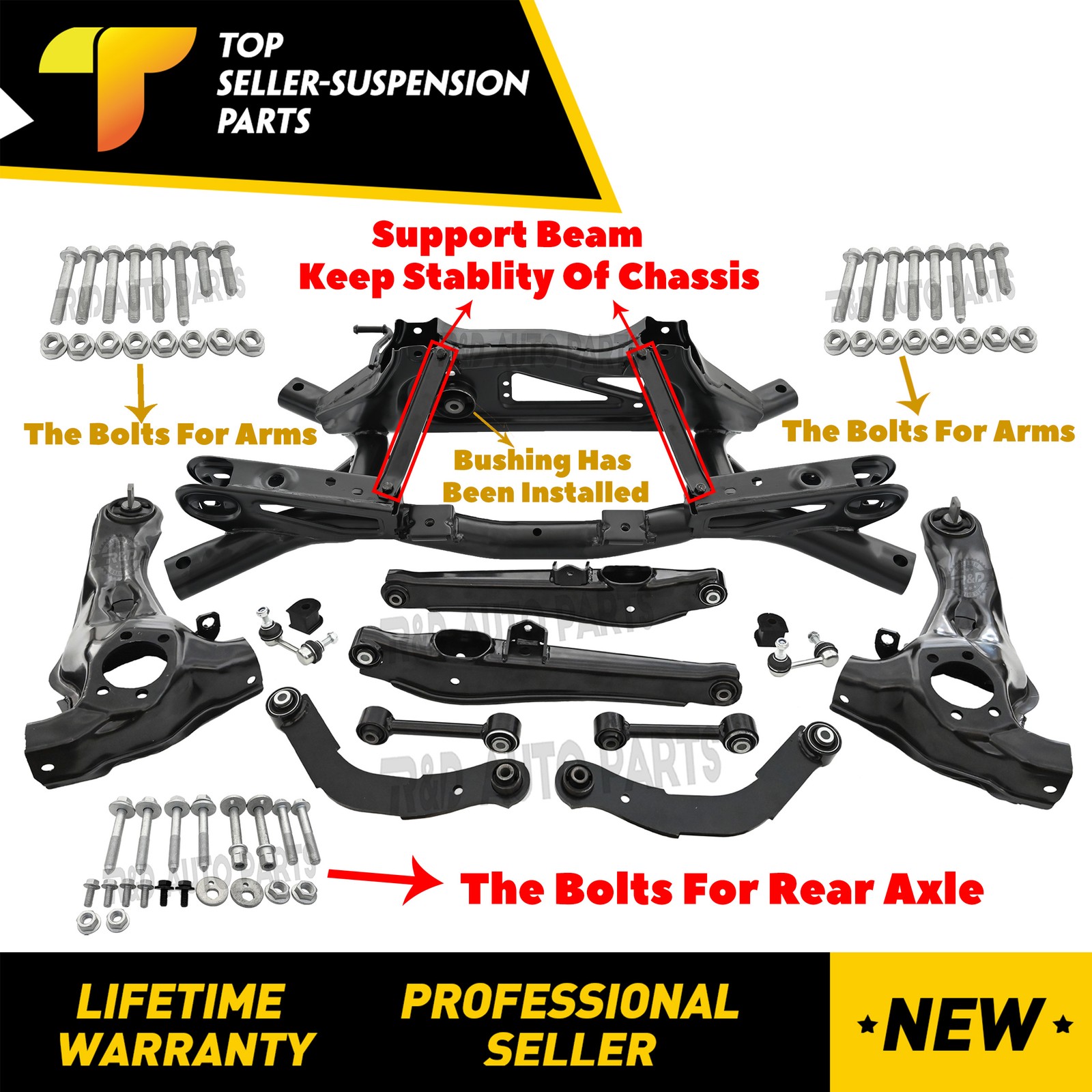 For Compass Patriot 07-17 Dodge Caliber 06-12 AWD 4WD Rear Subframe Crossmember