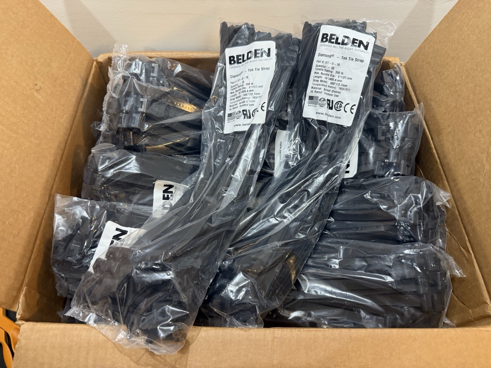 Case of 1000 - Belden 16" Diamond Tek Tie Strap DT-D-16