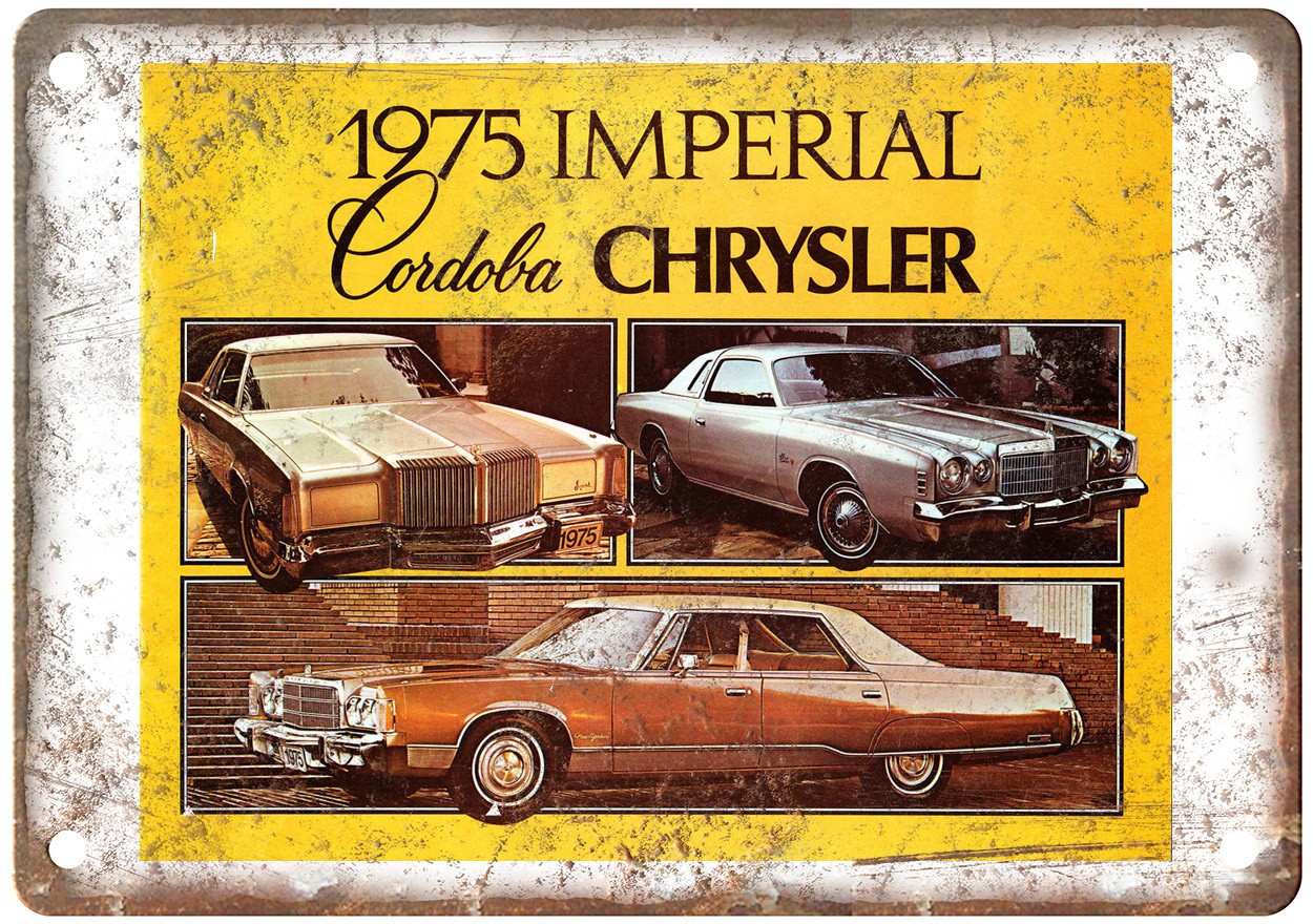 1975 Chrysler  Vintage Auto Ad Retro Look Metal Sign AM5348