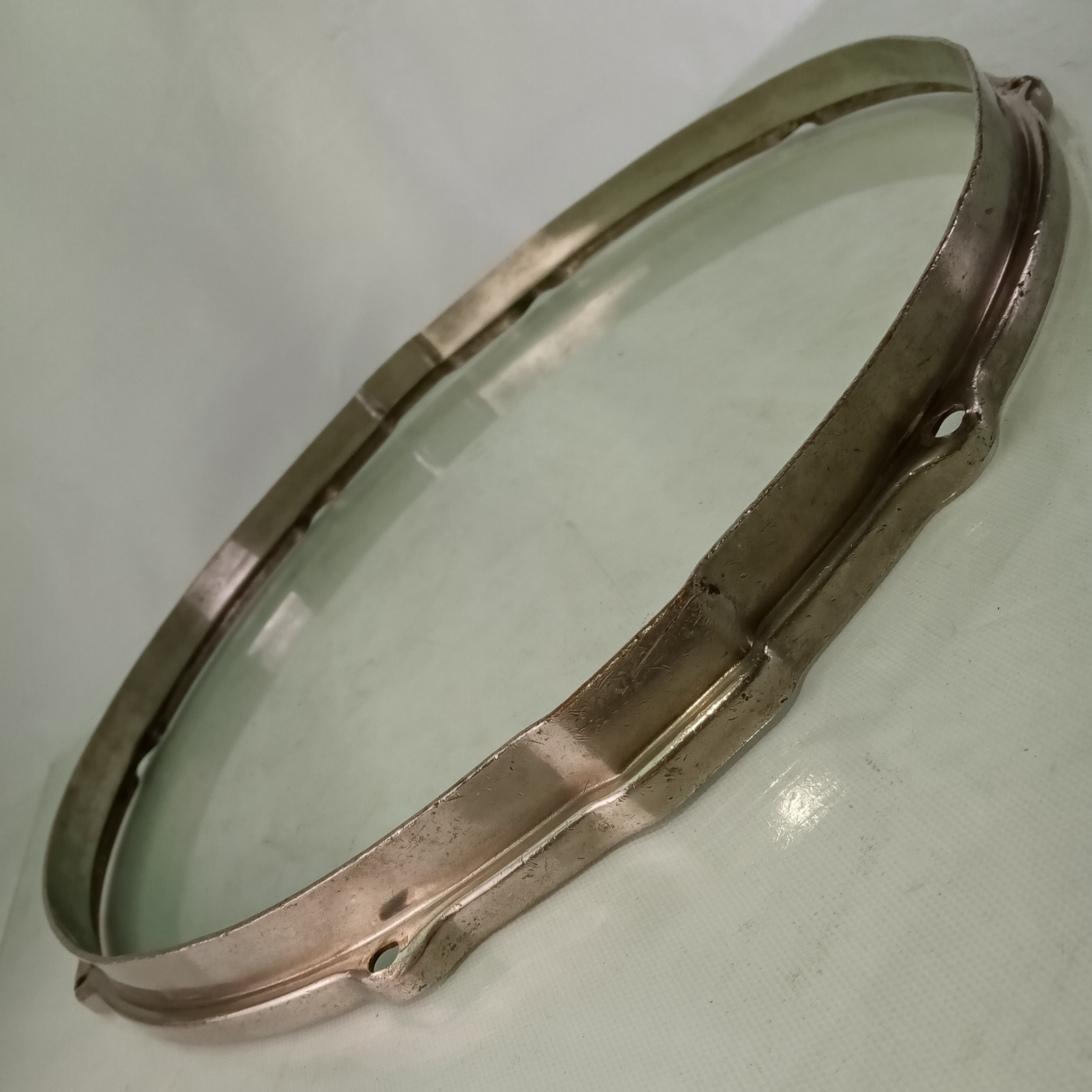 Leedy 15"NOB Stick-Chopper Nickel-Brass Snare Drum Resonant Rim/Hoop Double-Flng