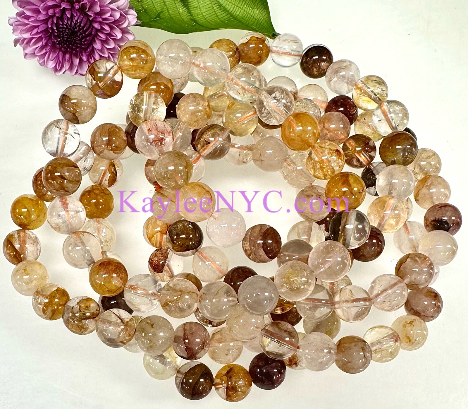 Wholesale Lot 6 Pcs Natural Golden Healer 8mm 7.5” Stretch Bracelet