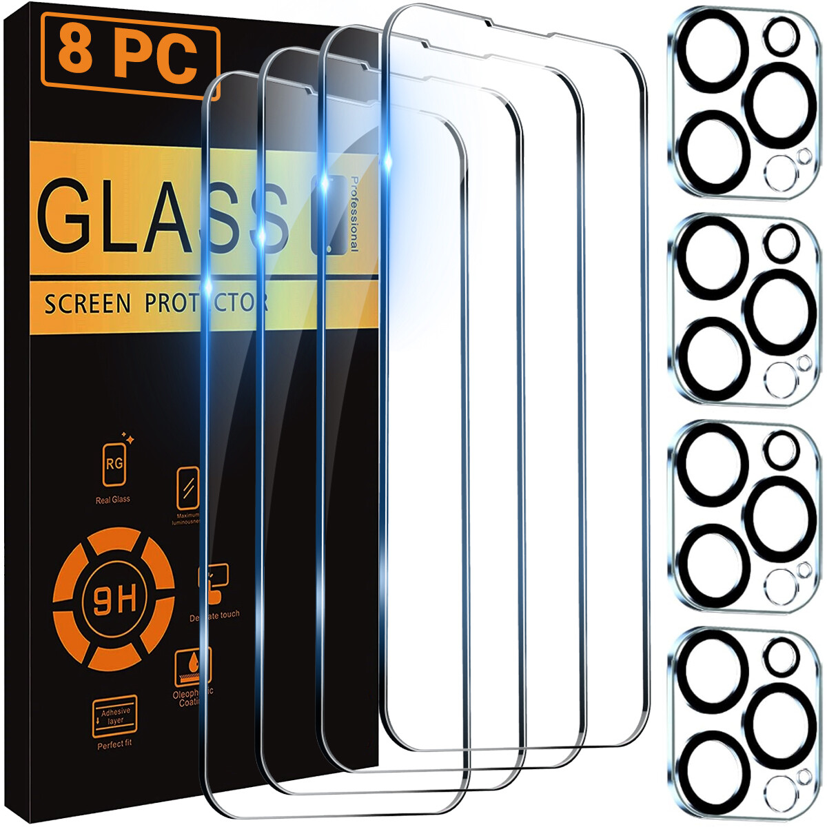 For iPhone 17 16 15 14 13 12 Pro Max Tempered Glass Screen Camera Lens Protector