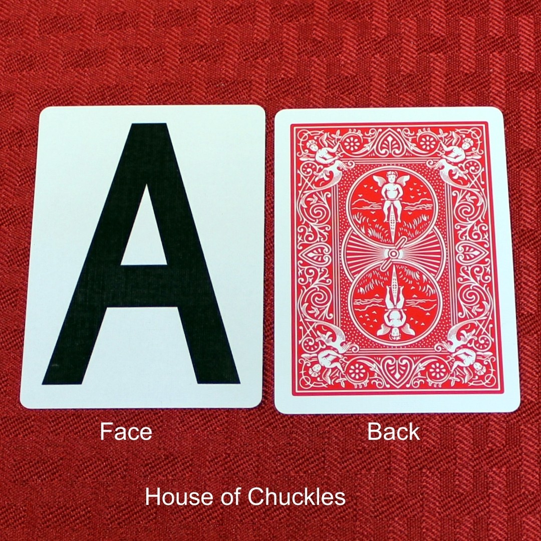 Letter A, Bicycle Printed Gaff Card, Red