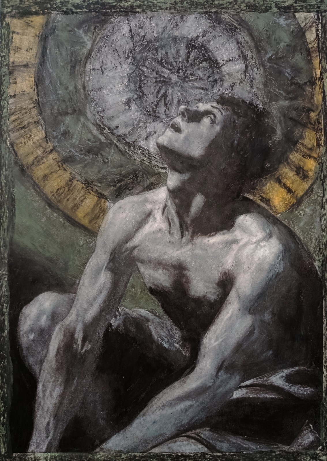 Existence | Modern Art Mixed Media: Oil Pastel Painting Print Mix | A4