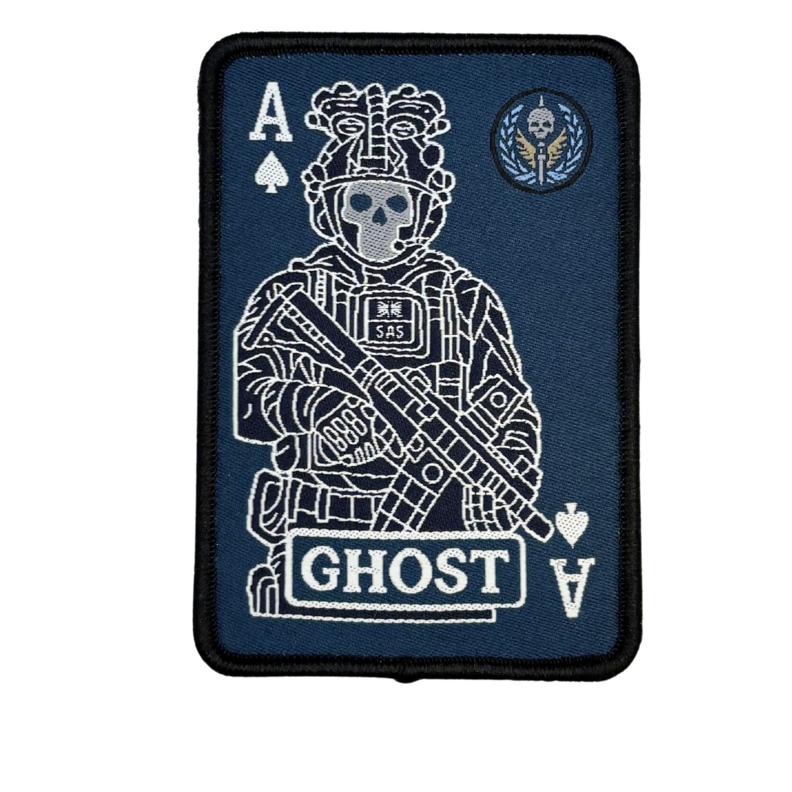Duty Calls Ghost Task Force Tactical Patch 3.5x2.5 Hook Fastener and Loop Patch
