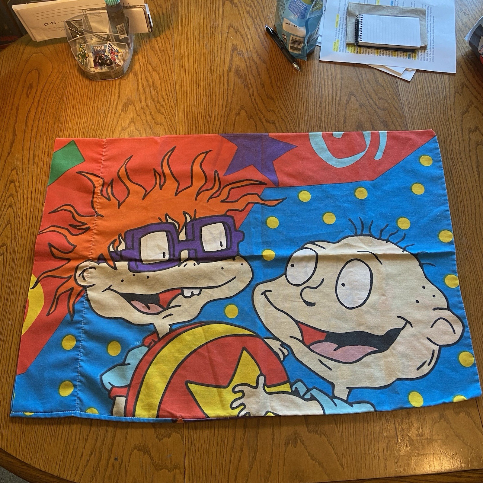 Vintage Rugrats Pillow Case 90s Nickelodeon Chuckie Angelica Tommy Spike 1997