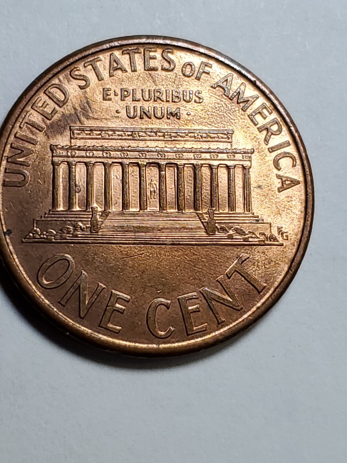 2007p & 1996p strike through wire or string error Lincoln Memorial Cent #44