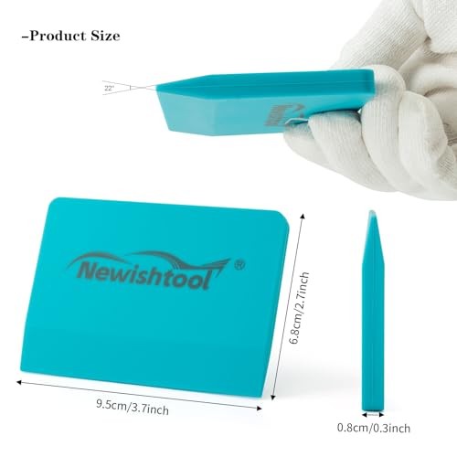 Soft Silicone Small Squeegee for Vinyl, 2 PCS PPF Tools Window Tinting V Blue