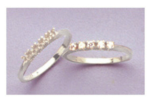 (5) 2mm Accented Solid Sterling Silver Ladies Wedding Band (Size 5,6,7 or 8)
