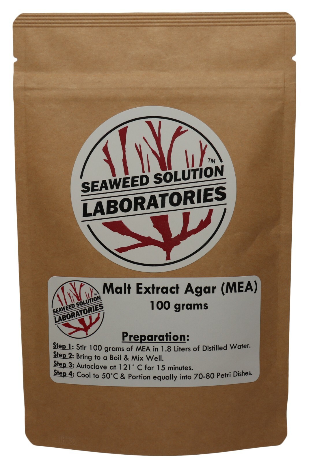 Malt Extract Agar (MEA) 100 grams - Great For Growing Mushrooms! - FREE SHIPPING
