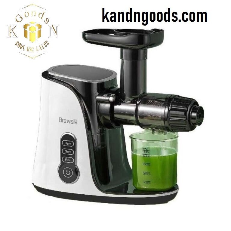 Brewsly Slow Masticating Juicer Extractor with 3-Mode 2-Speed Easy to Clean
