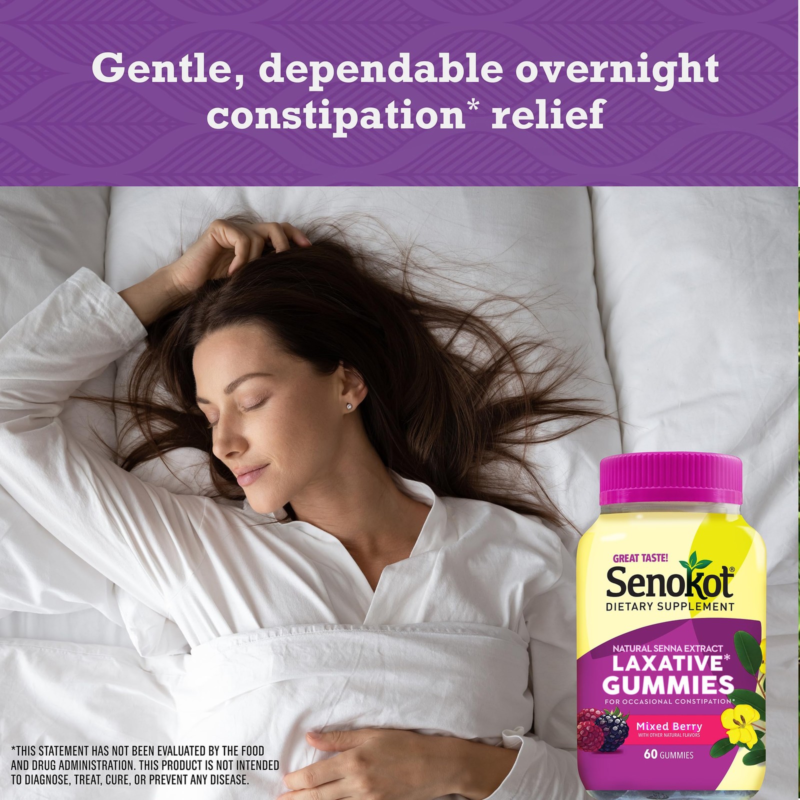 Dietary Supplement Laxative Gummies for Occasional Constipation Relief, Mixed...