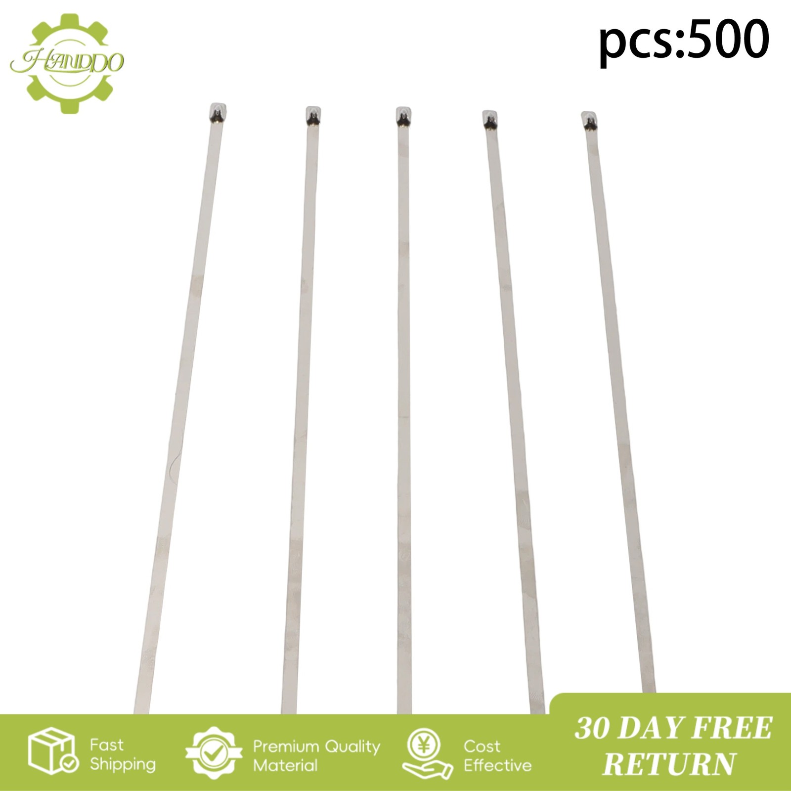 500Pcs 13.8 in Metal Zip Ties Stainless Steel Heavy Duty, Self Locking 220 Lbs
