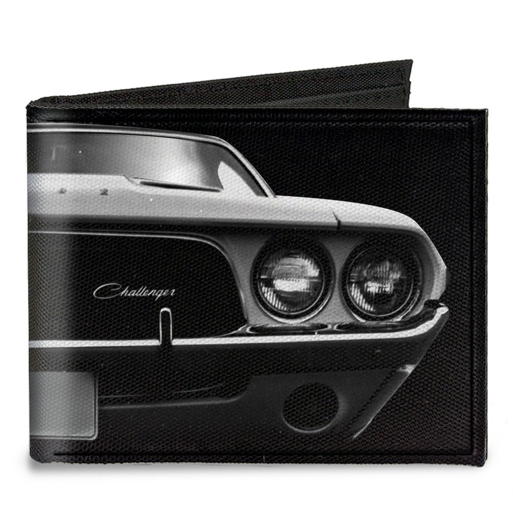 Canvas Bi-Fold Wallet 1976 Challenger Black & White