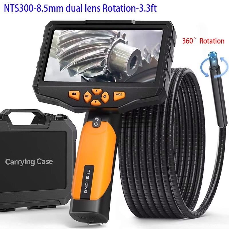 3.3 ft 8.5mm Rotation Dual Lens Endoscope Industrial Inspection Borescope Camera