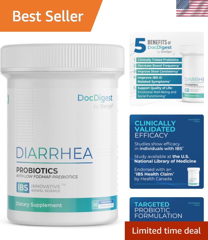 IBS Anti Diarrhea Probiotic for Diarrhea Relief and IBS-D - Clinically Studie...