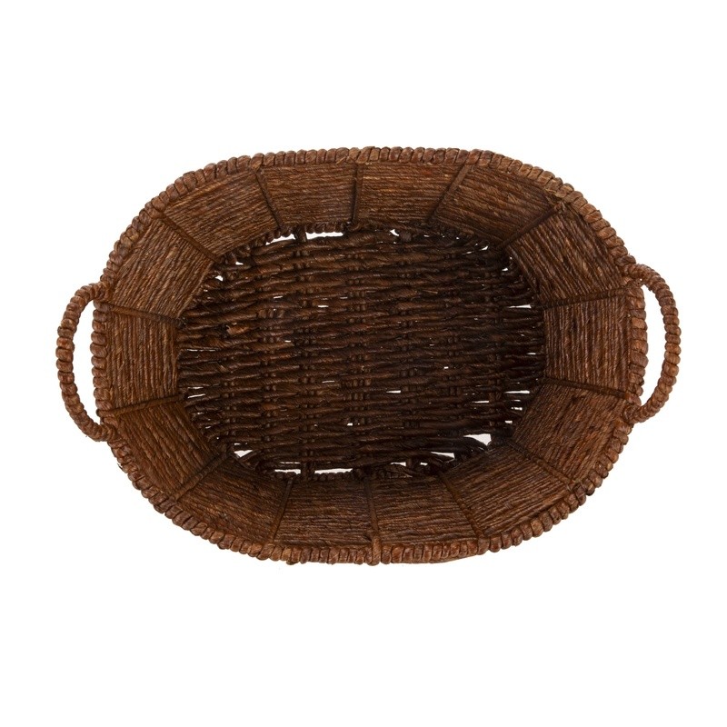 Handwoven Maize Basket Oval Large Storage Basket W/ Handles Home Organization US