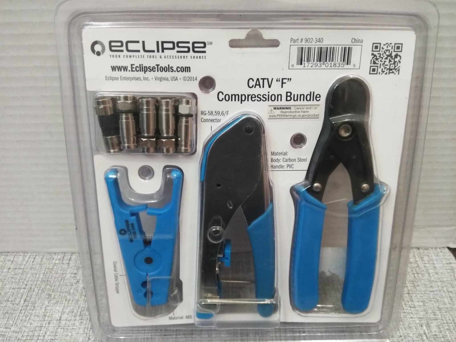 NEW ECLIPSE TOOLS 902-340 CATV ''F'' Compression Tool Bundle