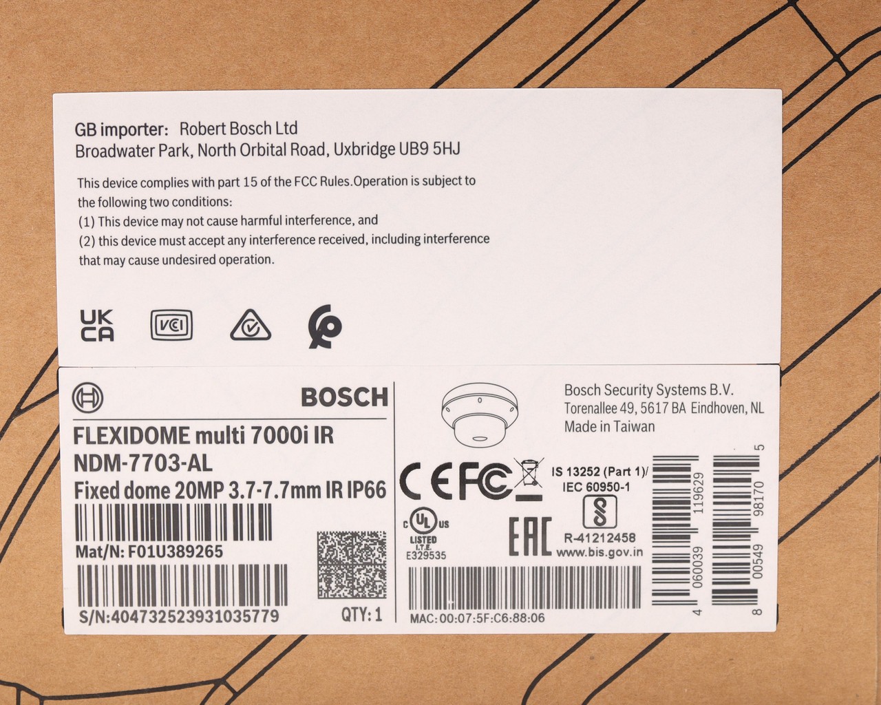 Bosch NDM-7703-AL Multi-Sensor IP Security Camera