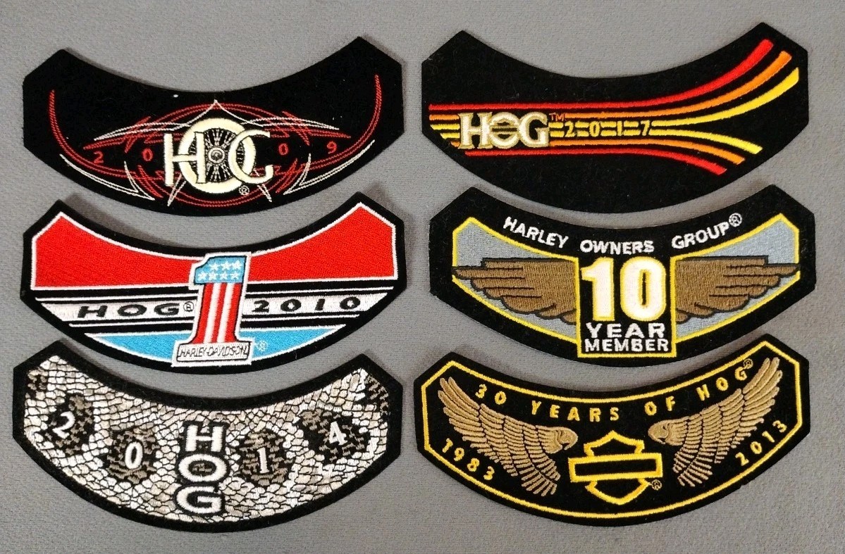 Lot Of 6 H.O.G. Harley Owners Group Patches 10 / 30 years + '09 '10 '14 '17