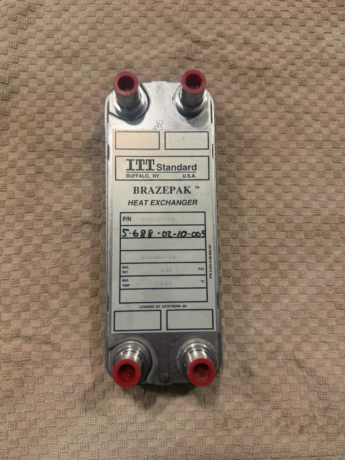 ITT Standard Brazepak Heat Exchanger 400-10