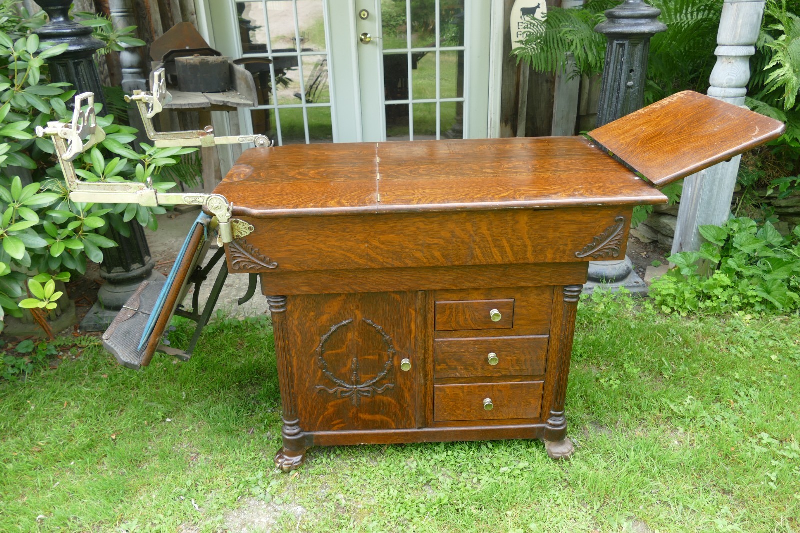 antique 1930s oak Doctors examination table Jeffersonville Vermont Hospital