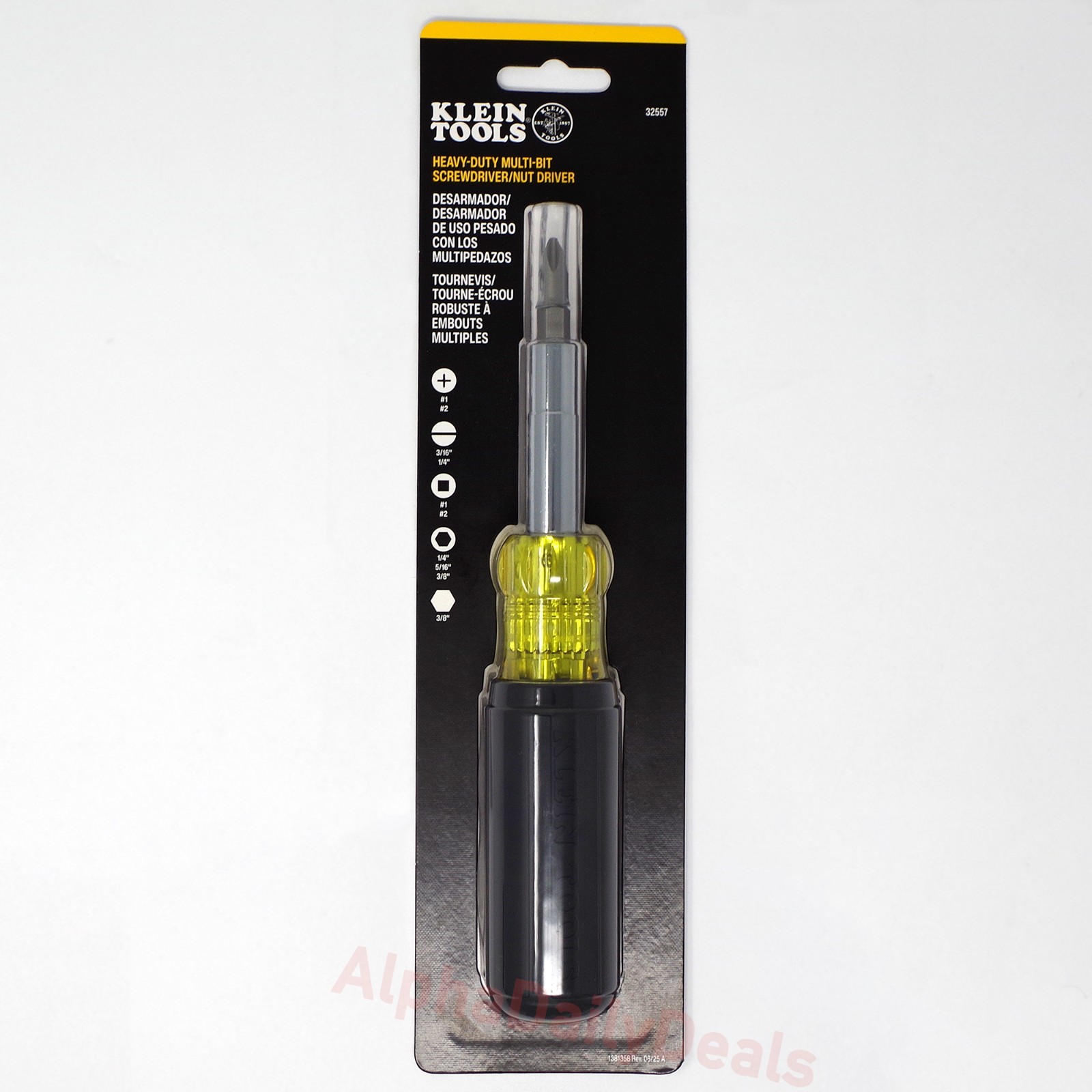 NEW Klein Tools 32557 Heavy Duty Multi-Bit Screwdriver Nut Driver 10-in-1