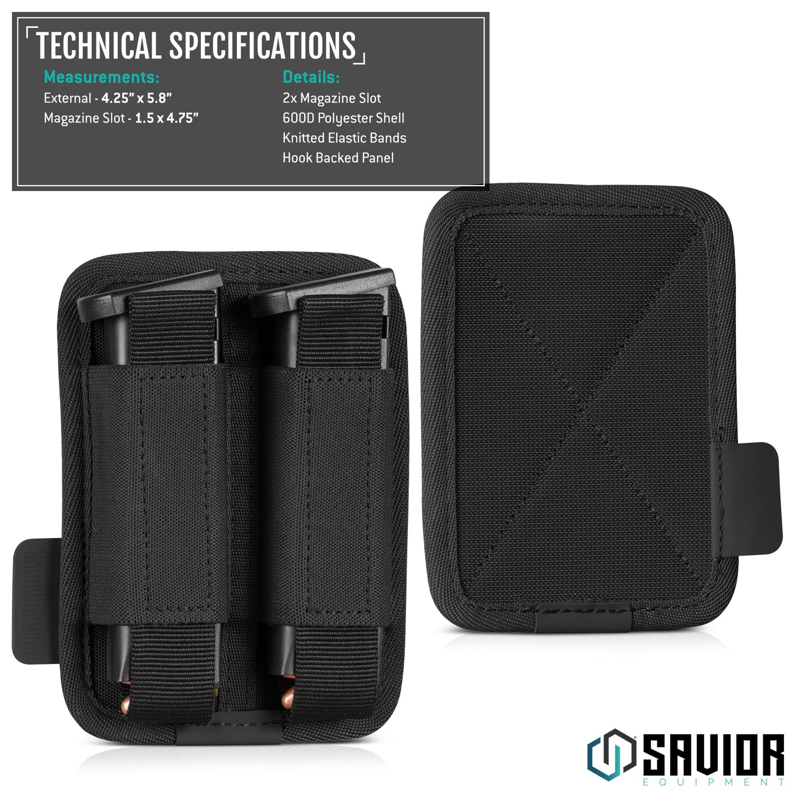 Savior Equipment Tactical Pistol Mag Pouch 9mm .40 45 ACP Single/Double Stack