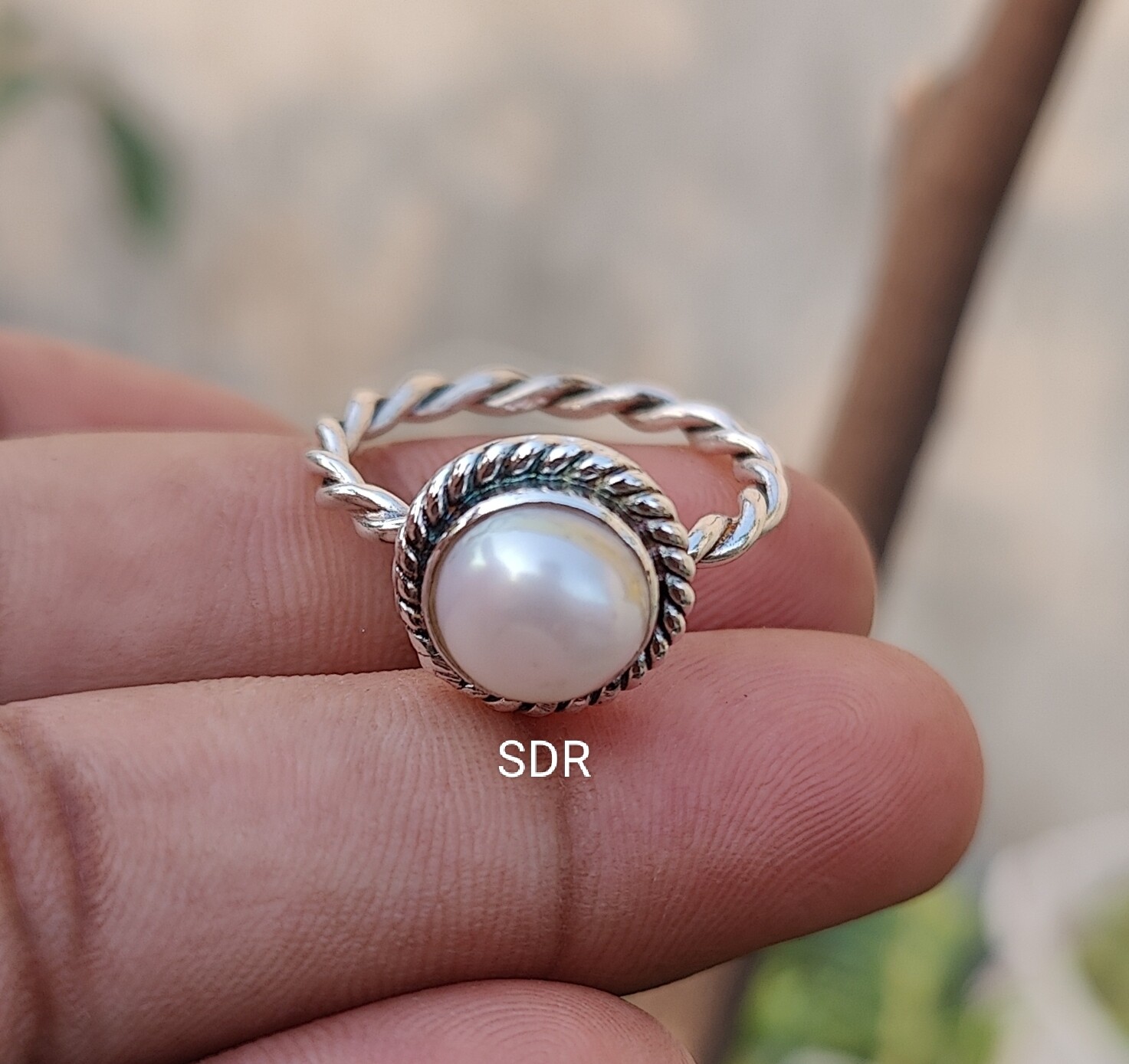 Natural Pear 925 Sterling silver Band & Statement Ring Handmade Ring All Size