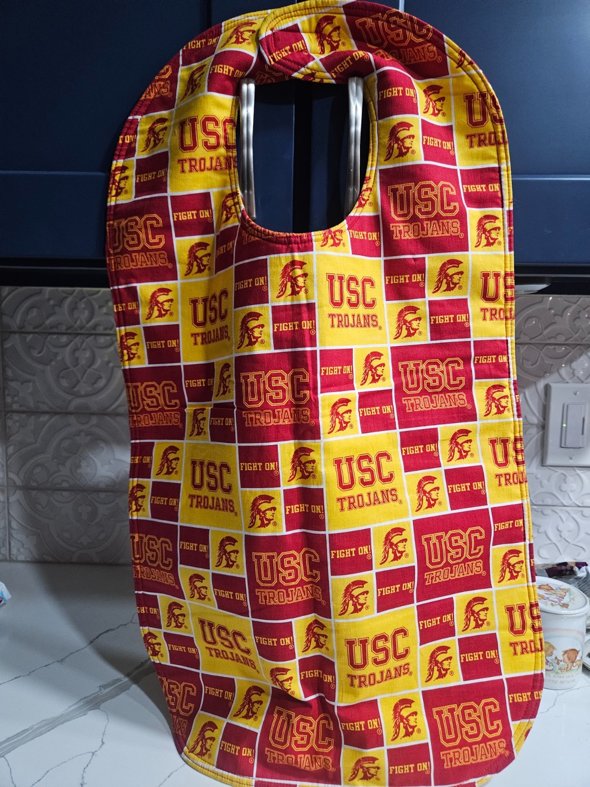 USC TROJANS Adult Bib/Clothing Protector double thick HANDMADE