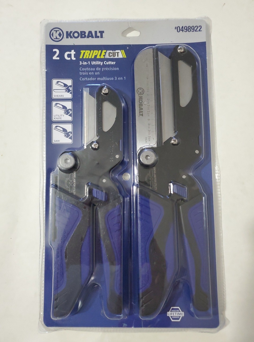 Kobalt Triple Cut 3 in 1 Utility Cutter Shears  Knife Set of 2 Tools #0498922