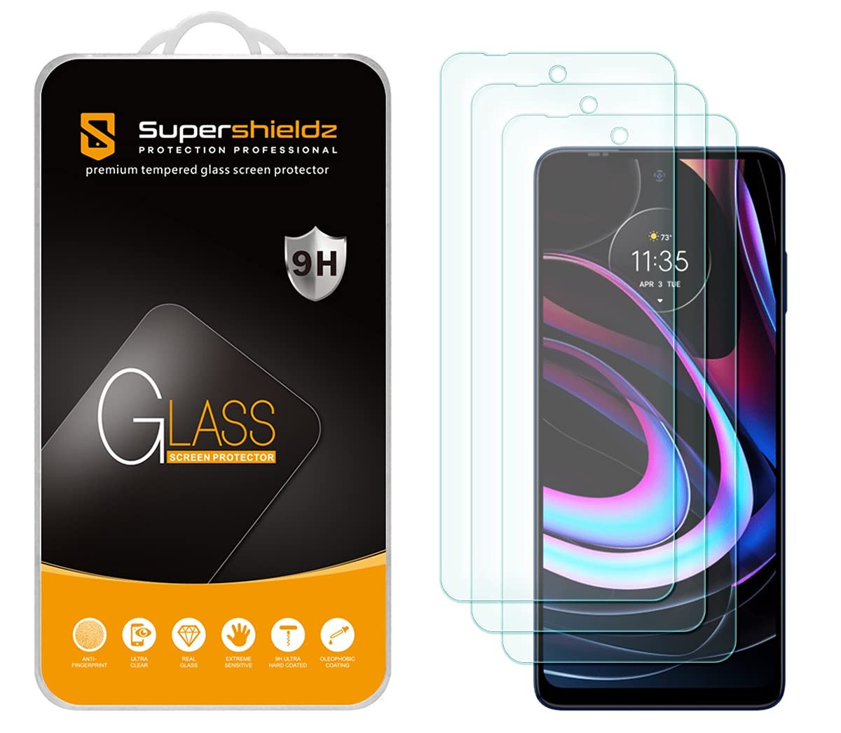 Supershieldz (3 Pack) Designed for Motorola Edge (2021) / 5G...