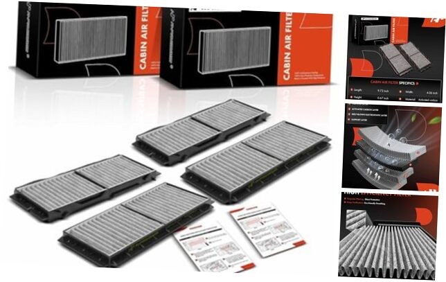 4-PC Cabin Air Filter with Activated Carbon Compatible with Mazda Models - 3