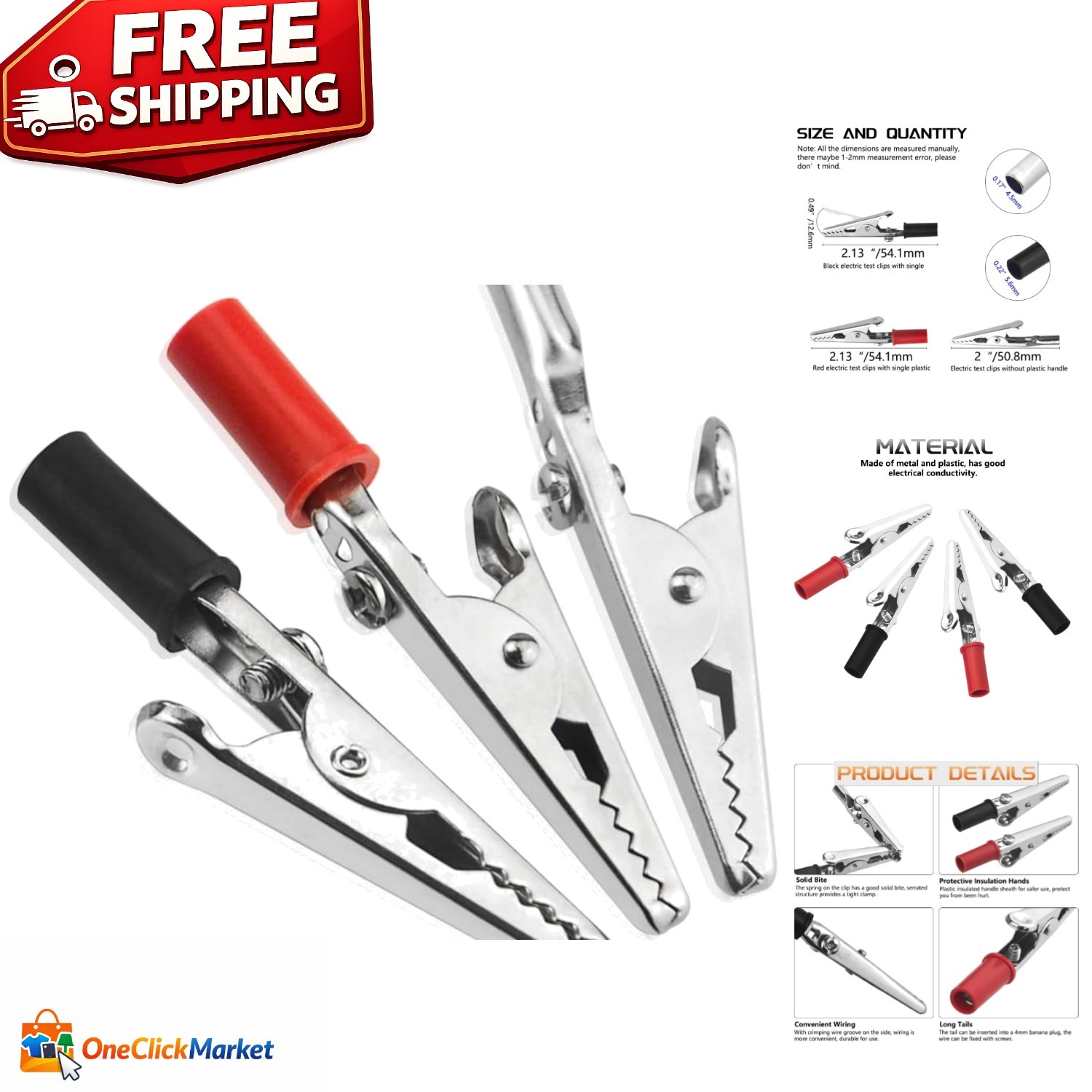 22 PCS Alligator Clips - Versatile Electrical  Clamps for DIY and Home Use