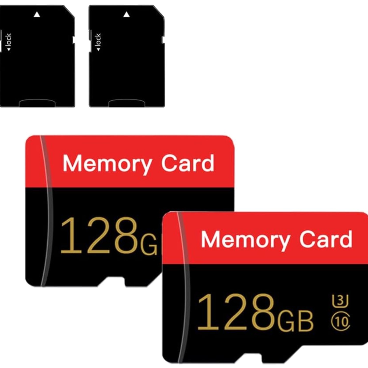2 Pack Micro Memory Card 128 GB with Adapter, C10/UHS-I/A1 TransFlash Card, T...