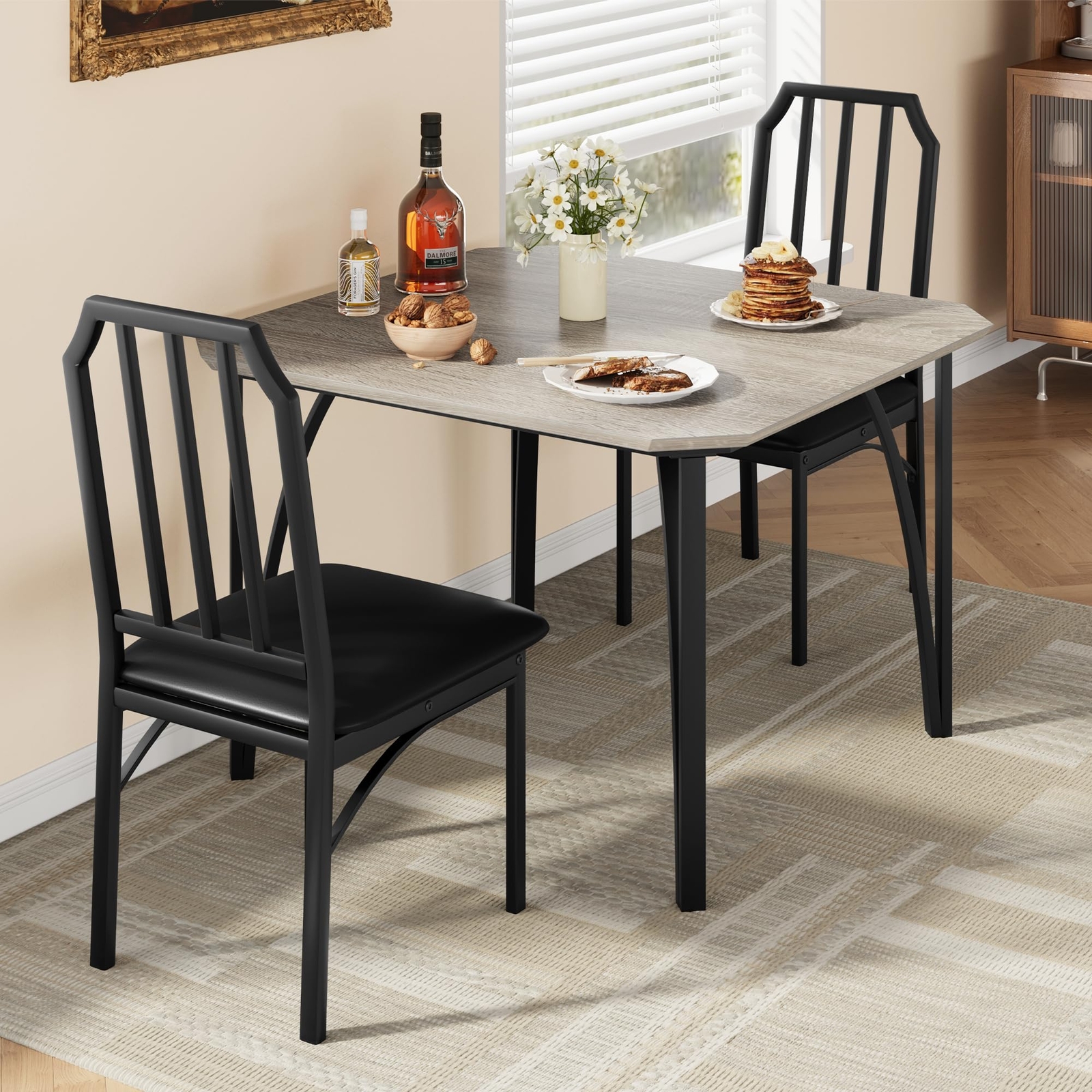 Dining Room Table Set for 2 ,Kitchen Table and 2 Chairs Dinette for Small Space