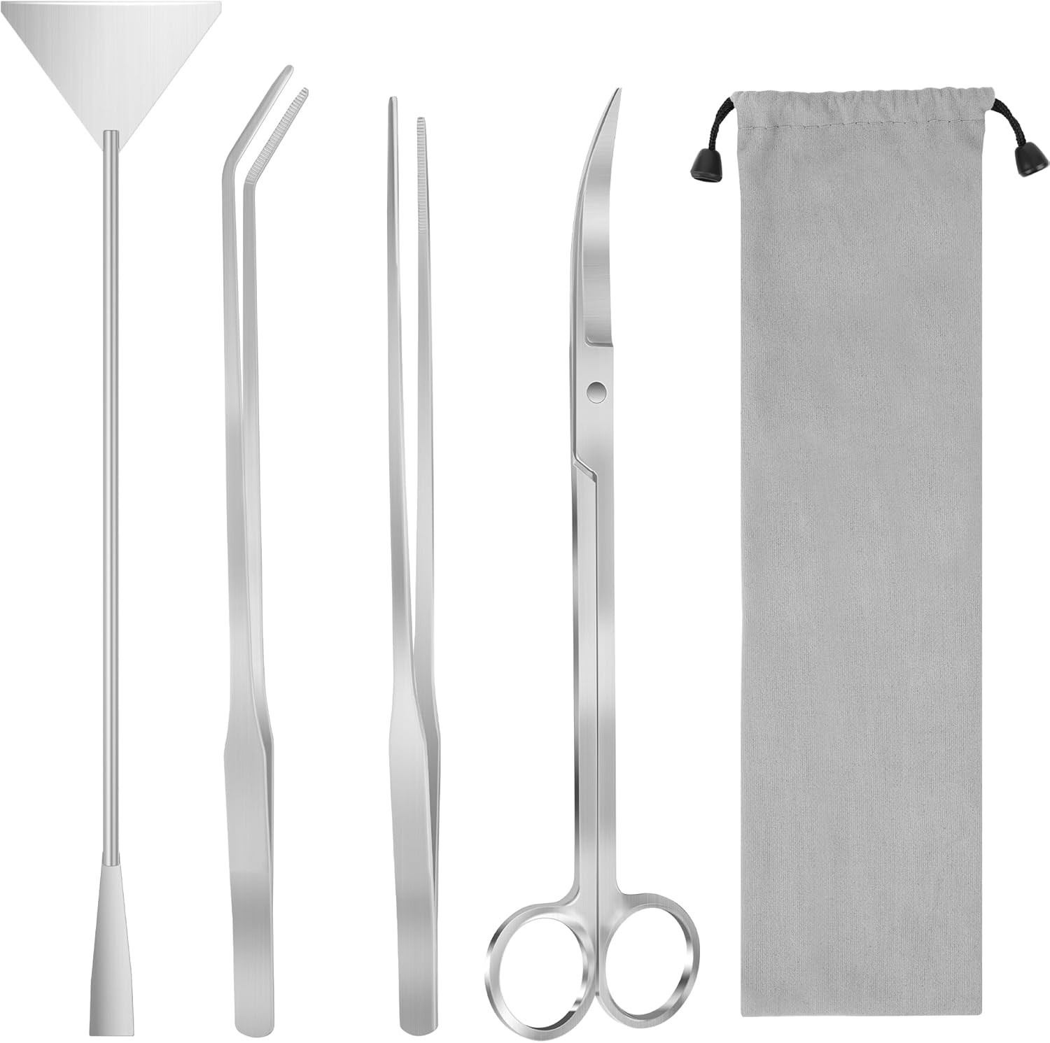 Aquarium Aquascape Tools Kit, 4 in 1 Anti-Rust Aquatic Plant Aquascaping Tool St