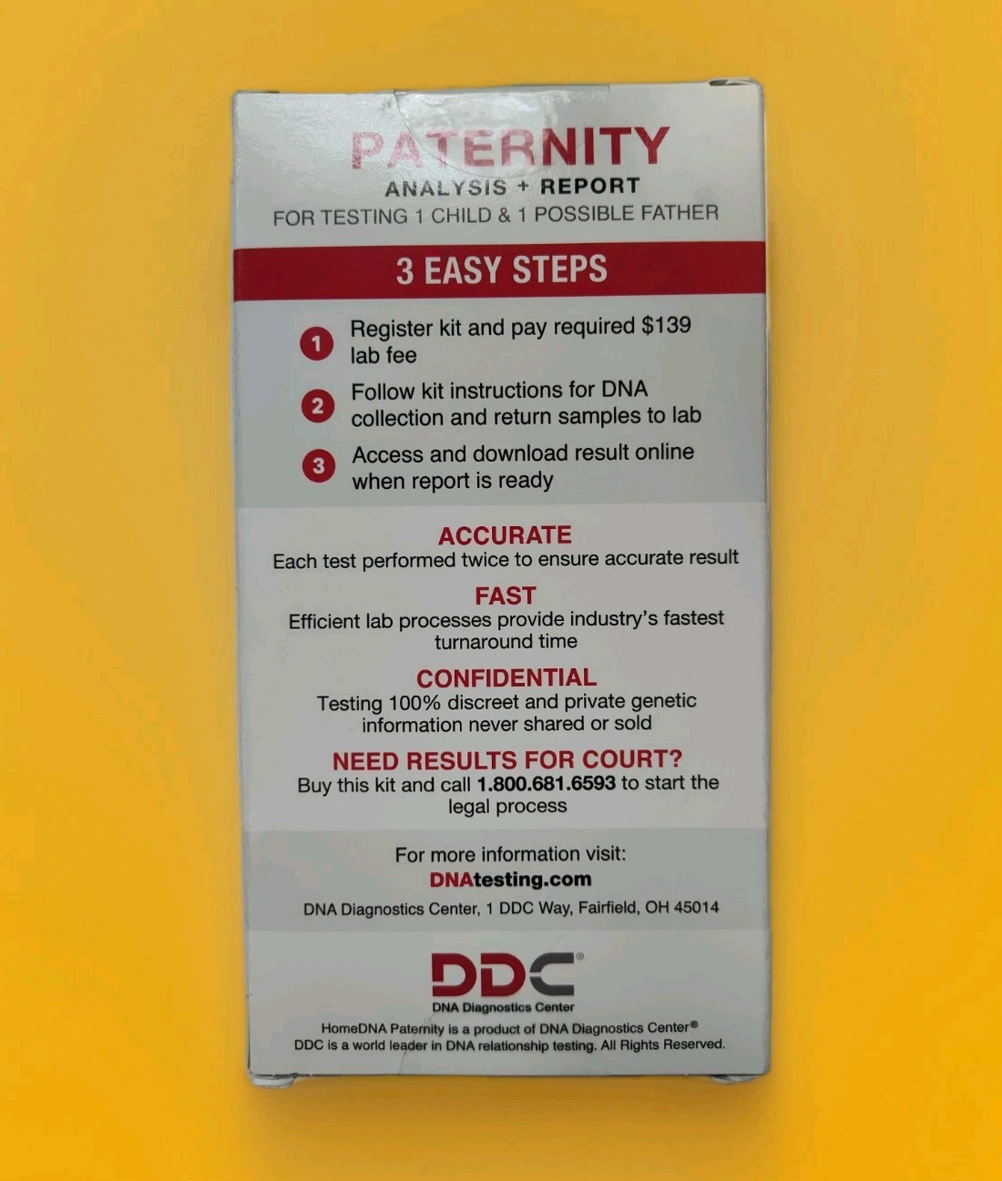 (2-Pack)🏵IdentiGene HomeDNA Paternity Analysis & Report Kit | LAB FEE REQUIRED