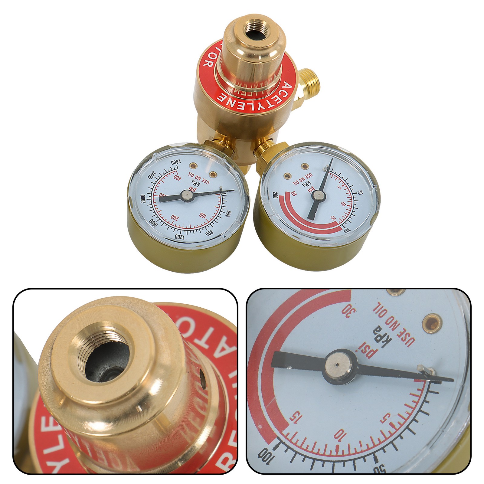 OXYGEN & ACETYLENE Regulators Fit Victor Gas Torch Cutting Solid Brass 4 Welding