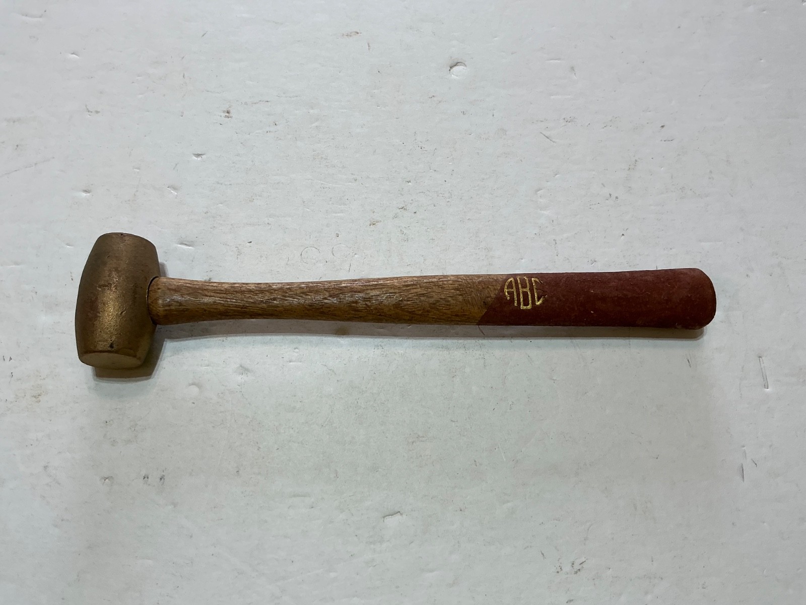 Vtg NOS ABC 1lb bronze/copper non sparking/marring hammer 10" wood handle