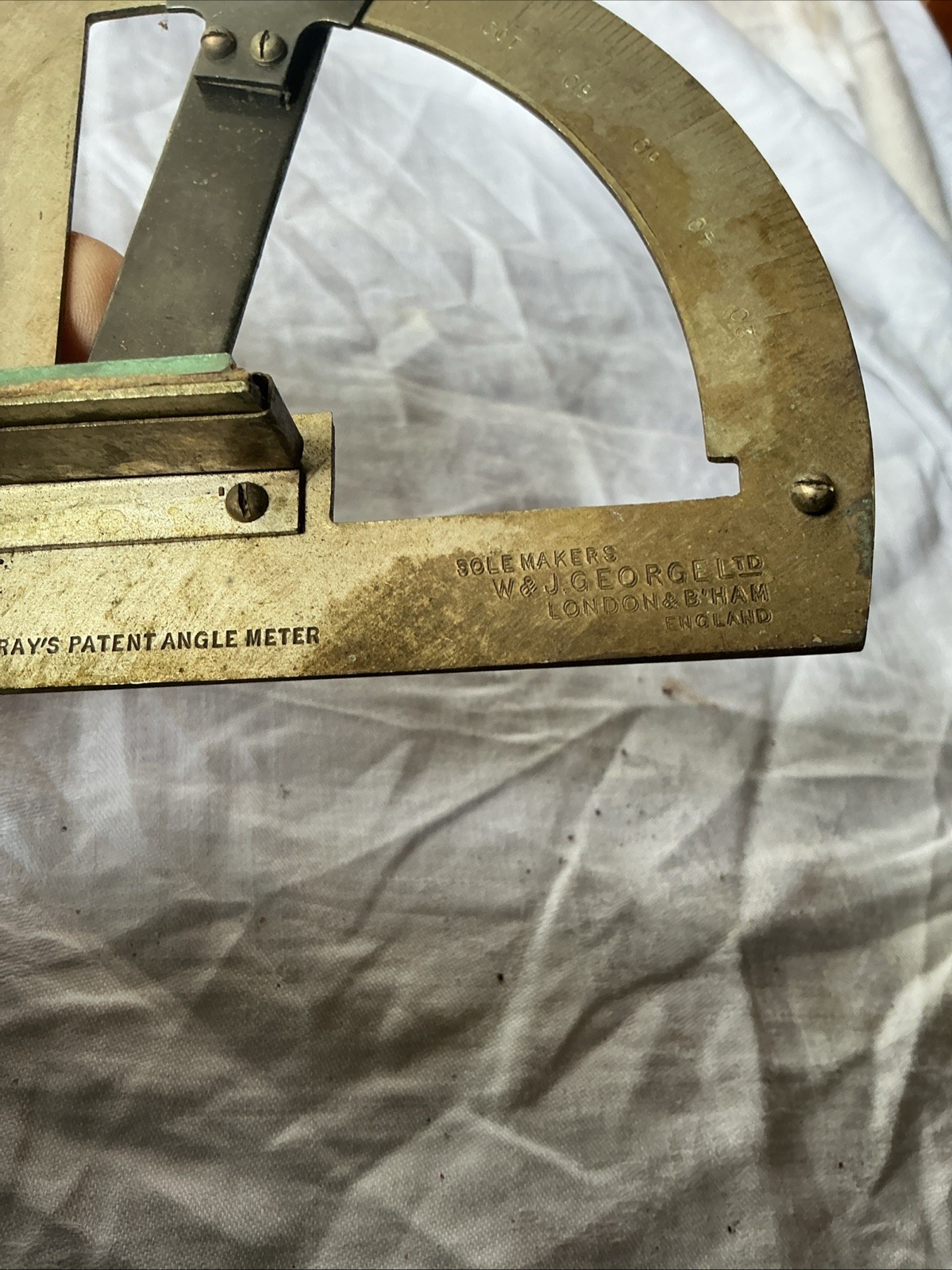 MURRAY'S PATENT ANGLE METER Engineering Brass W & J George Ltd London