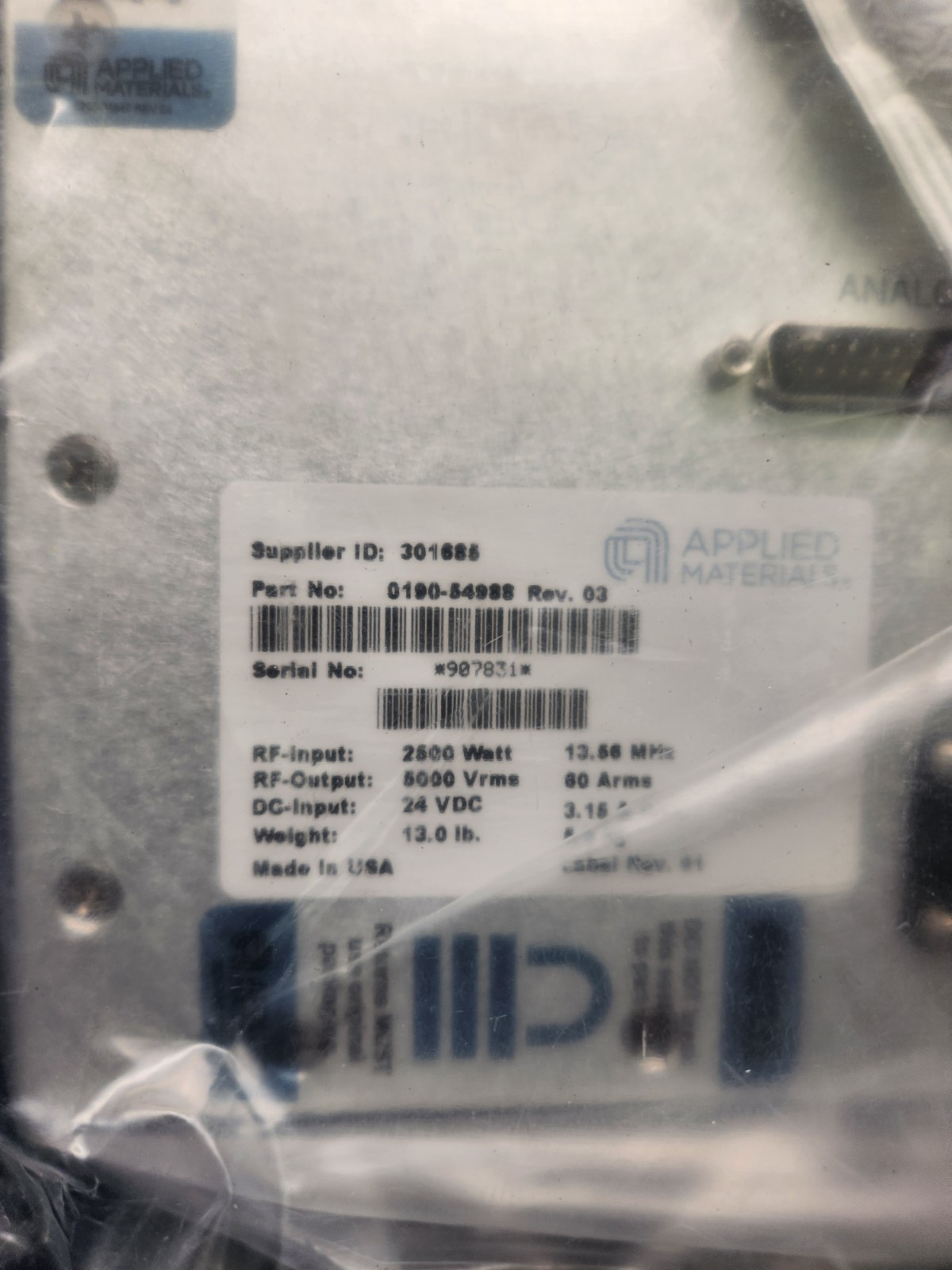 Applied Materials RF Match AMAT 0190-54988 Rev. 03 New